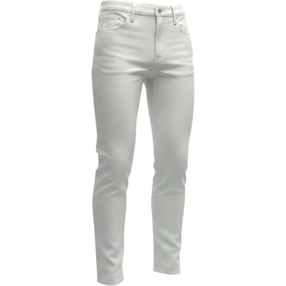 Express Womens Skinny Jeans Size 8/10 White High Waisted Raw Hem Stretch Denim